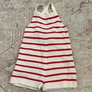 Zara Red and White Striped Kids Romper